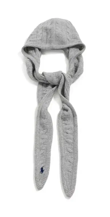 Polo Ralph Lauren Cable Hoodie Wrap Grey One Size | Thumbnail 1 Polo Ralph Lauren Cable Hoodie Wrap Grey One Size | Thumbnail 1
