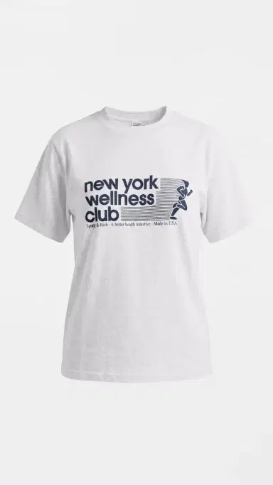 Sporty & Rich UA Wellness Club Tshirt Heather Grey Light Navy | Thumbnail 2 Sporty & Rich UA Wellness Club Tshirt Heather Grey Light Navy | Thumbnail 2