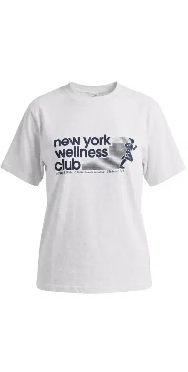 Sporty & Rich UA Wellness Club Tshirt Heather Grey Light Navy | Thumbnail 1 Sporty & Rich UA Wellness Club Tshirt Heather Grey Light Navy | Thumbnail 1