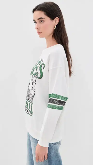 Junk Food Eagles Oversized triped Fleece Sweatshirt Vintage/Kelly | Thumbnail 4 Junk Food Eagles Oversized triped Fleece Sweatshirt Vintage/Kelly | Thumbnail 4