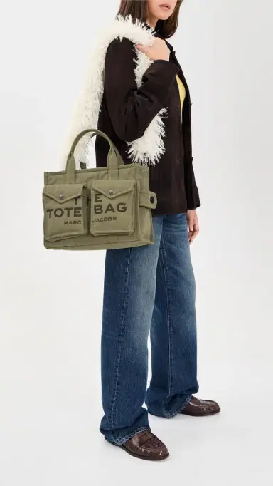 Marc Jacobs The Medium Cargo Canvas Tote Bag Utility Khaki One Size | Thumbnail 3 Marc Jacobs The Medium Cargo Canvas Tote Bag Utility Khaki One Size | Thumbnail 3
