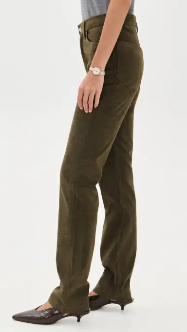 Joe's Jeans The Vegan Suede Margot Slim Pants Olive | Thumbnail 4 Joe's Jeans The Vegan Suede Margot Slim Pants Olive | Thumbnail 4
