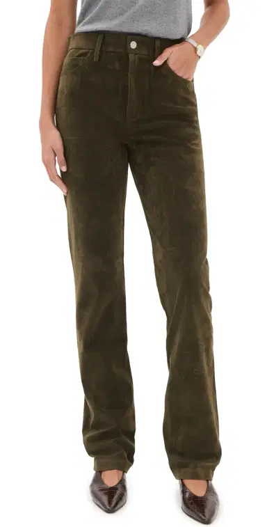 Joe's Jeans The Vegan Suede Margot Slim Pants Olive | Thumbnail 1 Joe's Jeans The Vegan Suede Margot Slim Pants Olive | Thumbnail 1