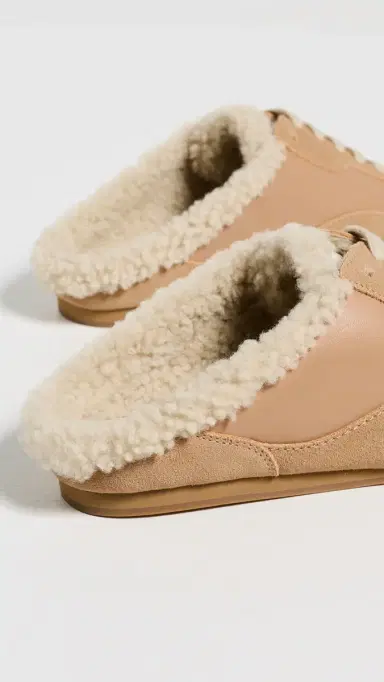 Simkhai Georgie Shearling Slip On Sneakers Light Camel Ecru 41 | Thumbnail 4 Simkhai Georgie Shearling Slip On Sneakers Light Camel Ecru 41 | Thumbnail 4