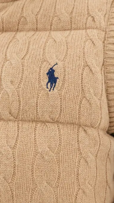 Polo Ralph Lauren Cable Knit Puffer Vest Collection Camel elange | Thumbnail 6 Polo Ralph Lauren Cable Knit Puffer Vest Collection Camel elange | Thumbnail 6