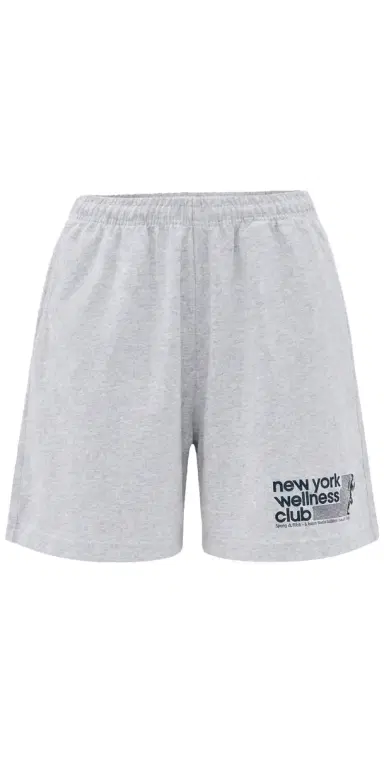 Sporty & Rich UA Wellness Club Gym Shorts Heather Grey Light Navy | Thumbnail 1 Sporty & Rich UA Wellness Club Gym Shorts Heather Grey Light Navy | Thumbnail 1