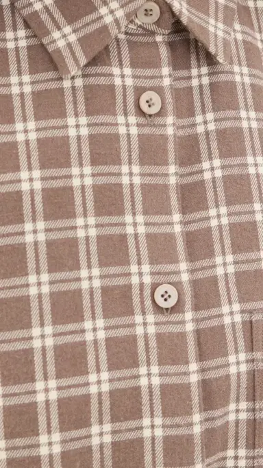 By Malene Birger Derris Flannel Button Down Shirt Fossil | Thumbnail 6 By Malene Birger Derris Flannel Button Down Shirt Fossil | Thumbnail 6