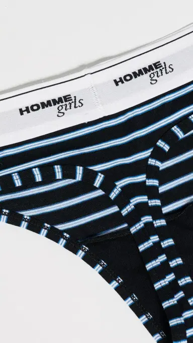 Hommegirls Homme Girls x Fruit Of The oom Classic Thong 3 Pack Stripe Heather Grey/White | Thumbnail 6 Hommegirls Homme Girls x Fruit Of The oom Classic Thong 3 Pack Stripe Heather Grey/White | Thumbnail 6