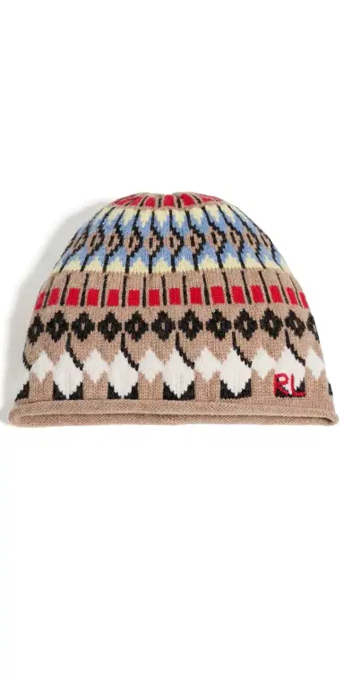 Polo Ralph Lauren Chunky Fairisle Beanie Camel One Size | Thumbnail 1 Polo Ralph Lauren Chunky Fairisle Beanie Camel One Size | Thumbnail 1