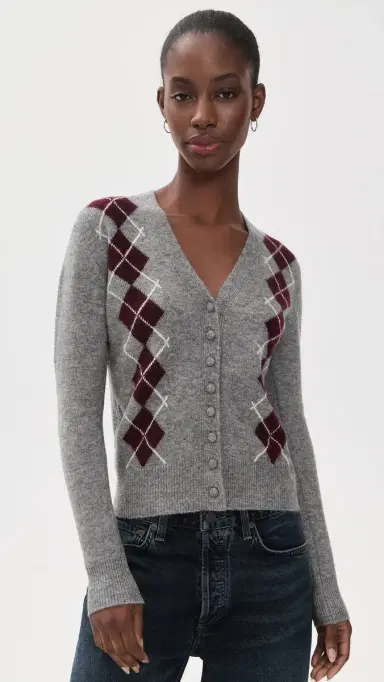 Wayf Elizabeth Argyle Cardigan Grey/er | Thumbnail 2 Wayf Elizabeth Argyle Cardigan Grey/er | Thumbnail 2