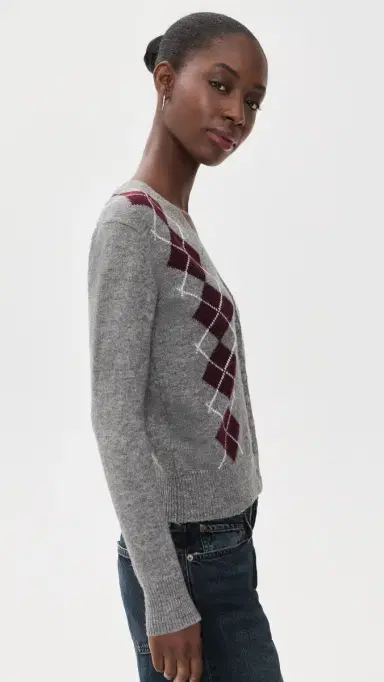 Wayf Elizabeth Argyle Cardigan Grey/er | Thumbnail 4 Wayf Elizabeth Argyle Cardigan Grey/er | Thumbnail 4