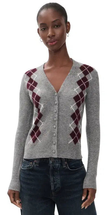 Wayf Elizabeth Argyle Cardigan Grey/er | Thumbnail 1 Wayf Elizabeth Argyle Cardigan Grey/er | Thumbnail 1