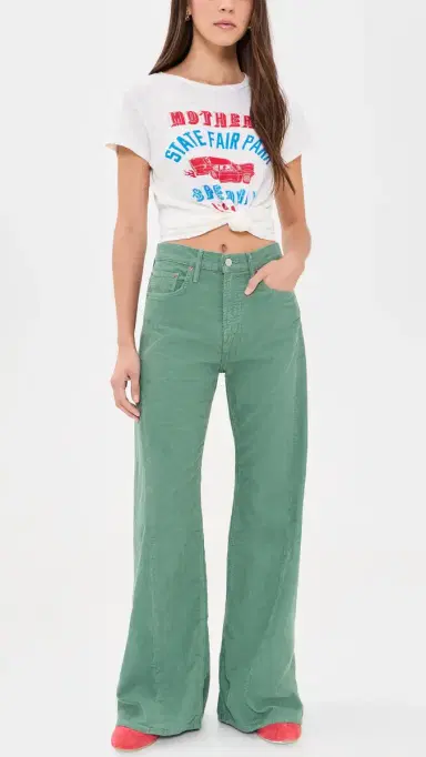 Mother The Lemon Twist Sneak Corduroy Jeans Dark Ivy | Thumbnail 5 Mother The Lemon Twist Sneak Corduroy Jeans Dark Ivy | Thumbnail 5