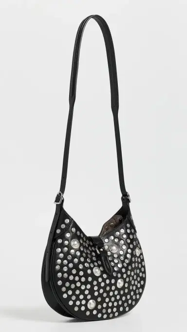 Polo Ralph Lauren Studded Leather Shoulder Bag Black One Size | Thumbnail 4 Polo Ralph Lauren Studded Leather Shoulder Bag Black One Size | Thumbnail 4