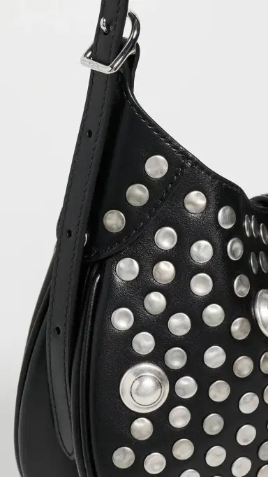 Polo Ralph Lauren Studded Leather Shoulder Bag Black One Size | Thumbnail 5 Polo Ralph Lauren Studded Leather Shoulder Bag Black One Size | Thumbnail 5