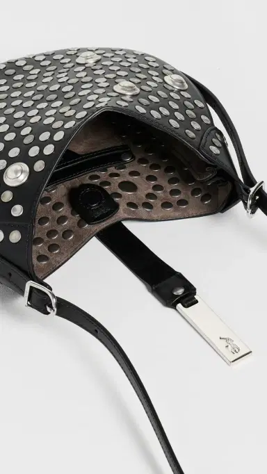 Polo Ralph Lauren Studded Leather Shoulder Bag Black One Size | Thumbnail 6 Polo Ralph Lauren Studded Leather Shoulder Bag Black One Size | Thumbnail 6