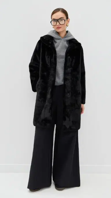Apparis Blair Faux Fur Coat Noir | Thumbnail 2 Apparis Blair Faux Fur Coat Noir | Thumbnail 2