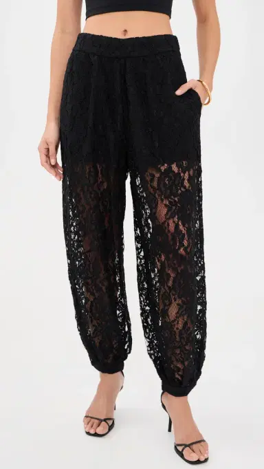 Wayf Rebecca Lace Balloon Pants Black | Thumbnail 2 Wayf Rebecca Lace Balloon Pants Black | Thumbnail 2