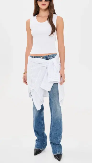 ÉTERNE Low Bootcut Jeans Medium Indigo | Thumbnail 5 ÉTERNE Low Bootcut Jeans Medium Indigo | Thumbnail 5