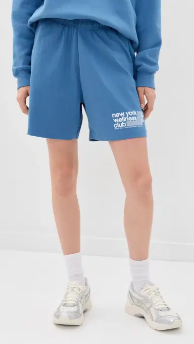 Sporty & Rich UA Wellness Club Gym Shorts 5.5 Dusty Blue White | Thumbnail 3 Sporty & Rich UA Wellness Club Gym Shorts 5.5 Dusty Blue White | Thumbnail 3