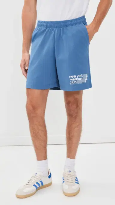 Sporty & Rich UA Wellness Club Gym Shorts 5.5 Dusty Blue White | Thumbnail 4 Sporty & Rich UA Wellness Club Gym Shorts 5.5 Dusty Blue White | Thumbnail 4