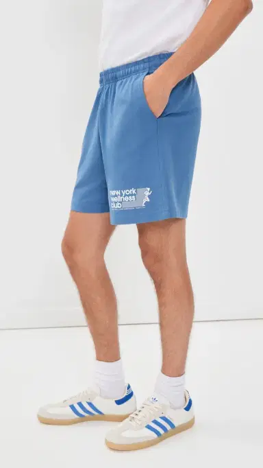 Sporty & Rich UA Wellness Club Gym Shorts 5.5 Dusty Blue White | Thumbnail 6 Sporty & Rich UA Wellness Club Gym Shorts 5.5 Dusty Blue White | Thumbnail 6