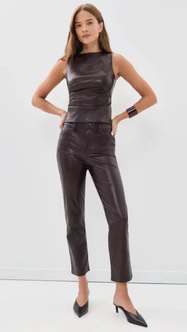 Joe's Jeans The eg Vegan Leather Top Cabernet | Thumbnail 5 Joe's Jeans The eg Vegan Leather Top Cabernet | Thumbnail 5