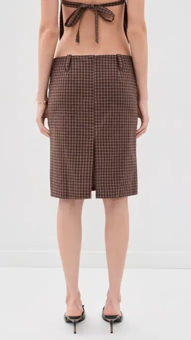 LIONESS Play On Midi Skirt Chocolate | Thumbnail 3 LIONESS Play On Midi Skirt Chocolate | Thumbnail 3