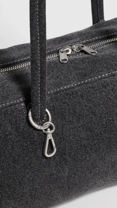 BAGGU Denim Bowler Bag Washed Black Denim One Size | Thumbnail 5 BAGGU Denim Bowler Bag Washed Black Denim One Size | Thumbnail 5