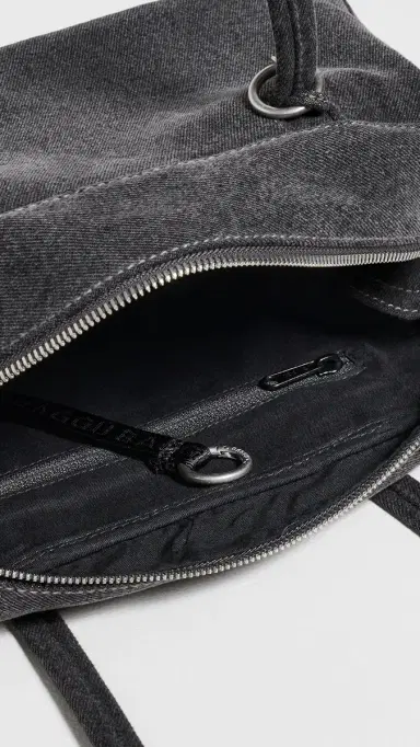 BAGGU Denim Bowler Bag Washed Black Denim One Size | Thumbnail 6 BAGGU Denim Bowler Bag Washed Black Denim One Size | Thumbnail 6
