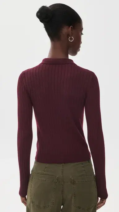 Wayf Evie Ribbed Polo Sweater | Thumbnail 3 Wayf Evie Ribbed Polo Sweater | Thumbnail 3
