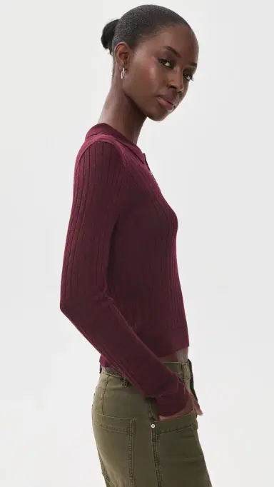 Wayf Evie Ribbed Polo Sweater | Thumbnail 4 Wayf Evie Ribbed Polo Sweater | Thumbnail 4