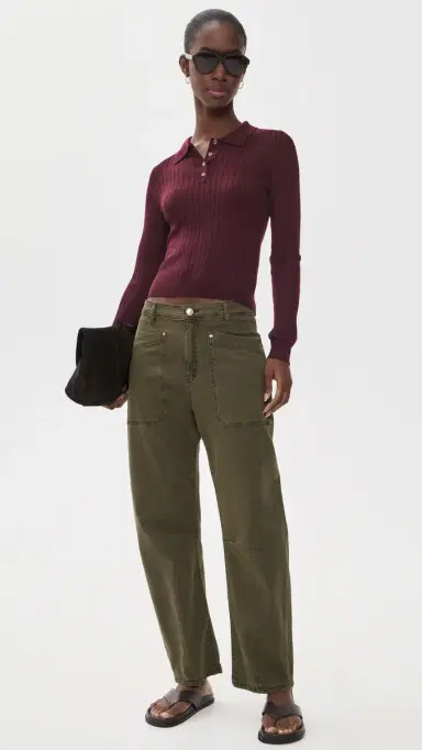 Wayf Evie Ribbed Polo Sweater | Thumbnail 5 Wayf Evie Ribbed Polo Sweater | Thumbnail 5