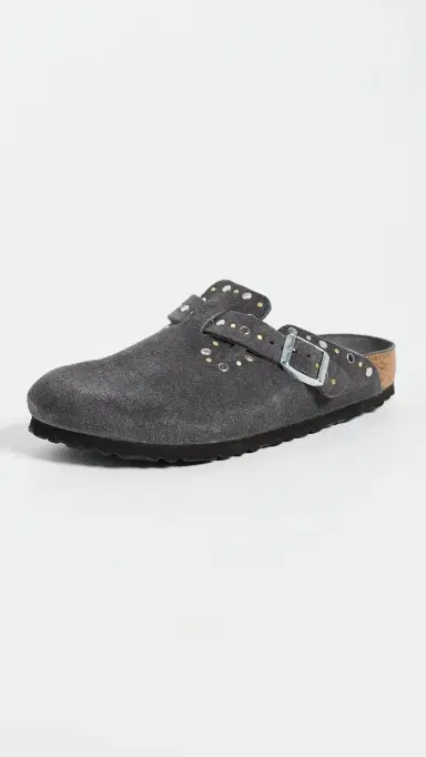 Birkenstock Boston Rivets Tonal Clogs Charcoal | Thumbnail 2 Birkenstock Boston Rivets Tonal Clogs Charcoal | Thumbnail 2
