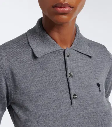 AMI PARIS Ami de Coeur wool polo shirt | Thumbnail 2 AMI PARIS Ami de Coeur wool polo shirt | Thumbnail 2