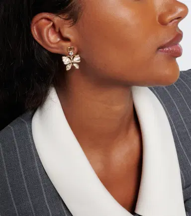 Valentino Garavani Flutterby VLogo Swarovski-embellished earrings | Thumbnail 5 Valentino Garavani Flutterby VLogo Swarovski-embellished earrings | Thumbnail 5