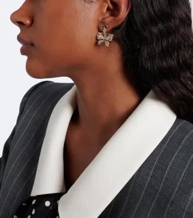 Valentino Garavani Flutterby VLogo Swarovski-embellished earrings | Thumbnail 6 Valentino Garavani Flutterby VLogo Swarovski-embellished earrings | Thumbnail 6