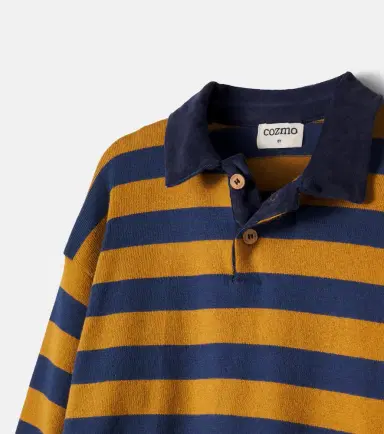 Cozmo Nepal striped cotton-blend polo sweater | Thumbnail 2 Cozmo Nepal striped cotton-blend polo sweater | Thumbnail 2
