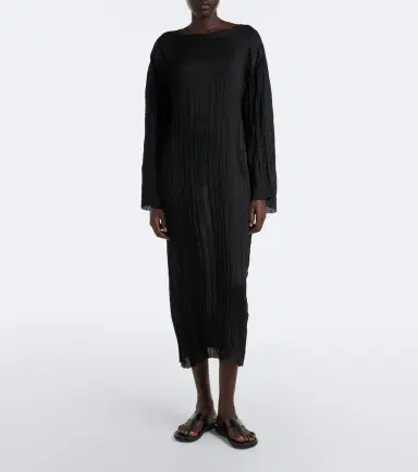 The Row Joma pleated silk midi dress | Thumbnail 4 The Row Joma pleated silk midi dress | Thumbnail 4