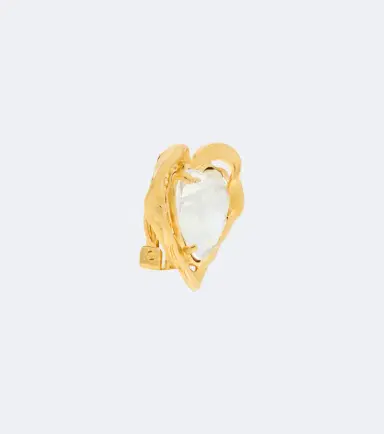 Oscar de la Renta Heart crystal-embellished clip-on earrings | Thumbnail 2 Oscar de la Renta Heart crystal-embellished clip-on earrings | Thumbnail 2