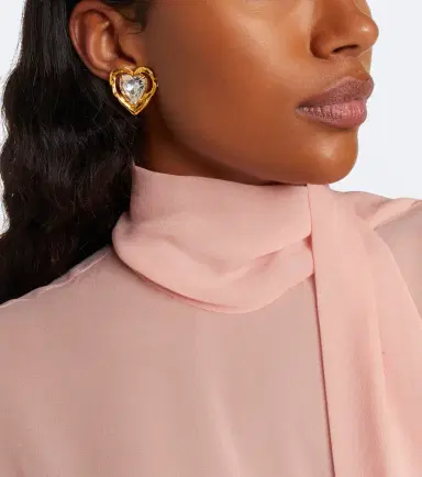 Oscar de la Renta Heart crystal-embellished clip-on earrings | Thumbnail 6 Oscar de la Renta Heart crystal-embellished clip-on earrings | Thumbnail 6