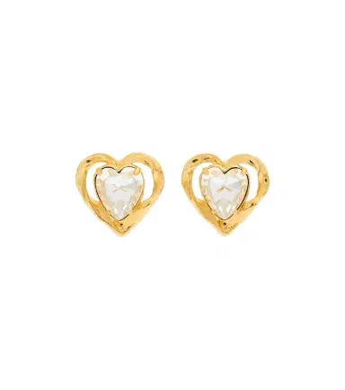 Oscar de la Renta Heart crystal-embellished clip-on earrings | Thumbnail 1 Oscar de la Renta Heart crystal-embellished clip-on earrings | Thumbnail 1
