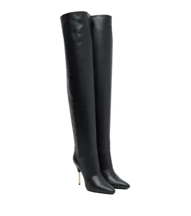Valentino Garavani VLogo leather over-the-knee boots | Thumbnail 1 Valentino Garavani VLogo leather over-the-knee boots | Thumbnail 1