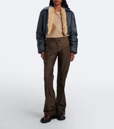 Miu Miu Cropped shearling-lined blouson jacket | Thumbnail 3 Miu Miu Cropped shearling-lined blouson jacket | Thumbnail 3