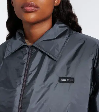 Miu Miu Cropped shearling-lined blouson jacket | Thumbnail 7 Miu Miu Cropped shearling-lined blouson jacket | Thumbnail 7