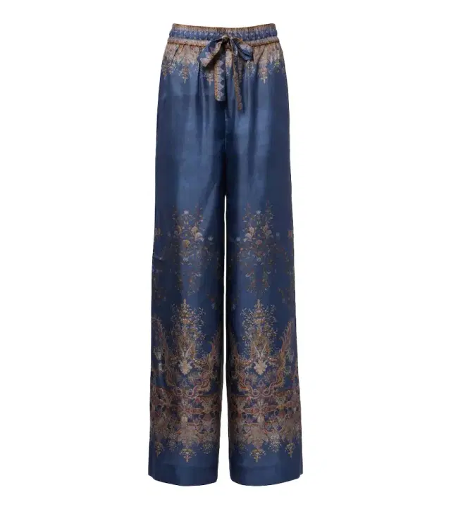 Valiant printed silk satin wide-leg pants Valiant printed silk satin wide-leg pants