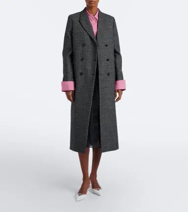 Prada Checked virgin wool coat | Thumbnail 4 Prada Checked virgin wool coat | Thumbnail 4