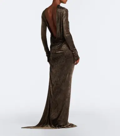 Rick Owens Lilies Shailee draped open-back velvet gown | Thumbnail 6 Rick Owens Lilies Shailee draped open-back velvet gown | Thumbnail 6
