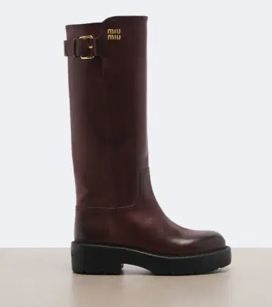 Miu Miu Leather knee-high boots | Thumbnail 4 Miu Miu Leather knee-high boots | Thumbnail 4