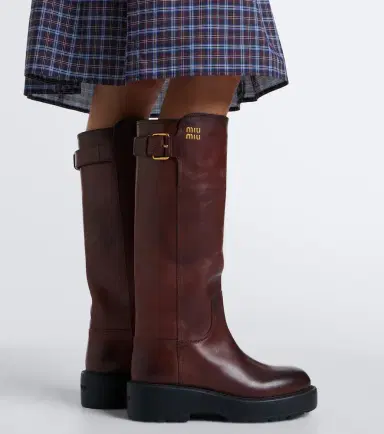 Miu Miu Leather knee-high boots | Thumbnail 5 Miu Miu Leather knee-high boots | Thumbnail 5